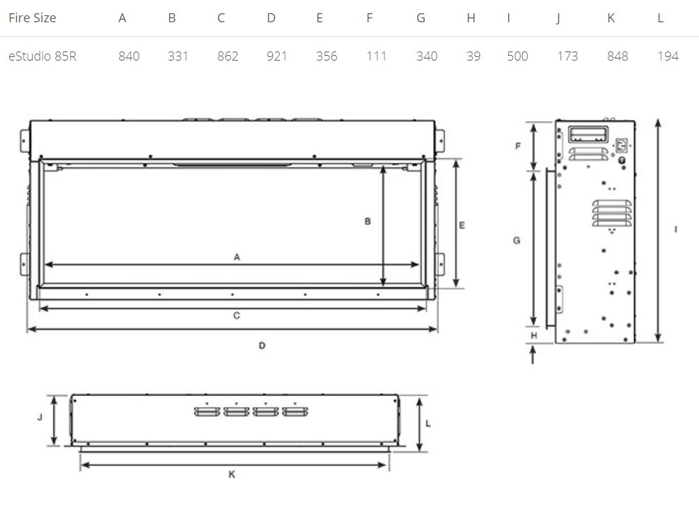 estudio 85r dimensions estudio 85r dimensions