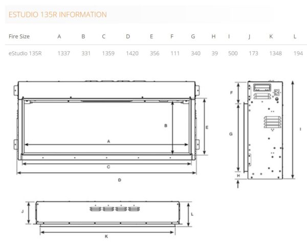 estudio 135r dimensions estudio 135r dimensions