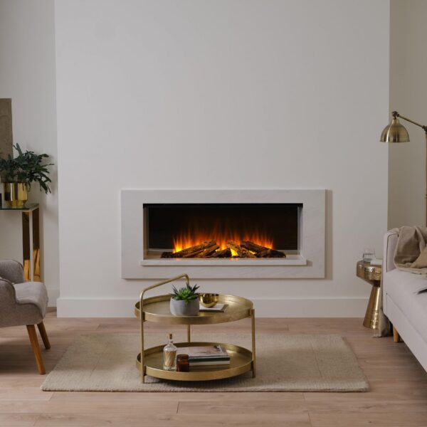 British Fires Holbury Suite 1200 White